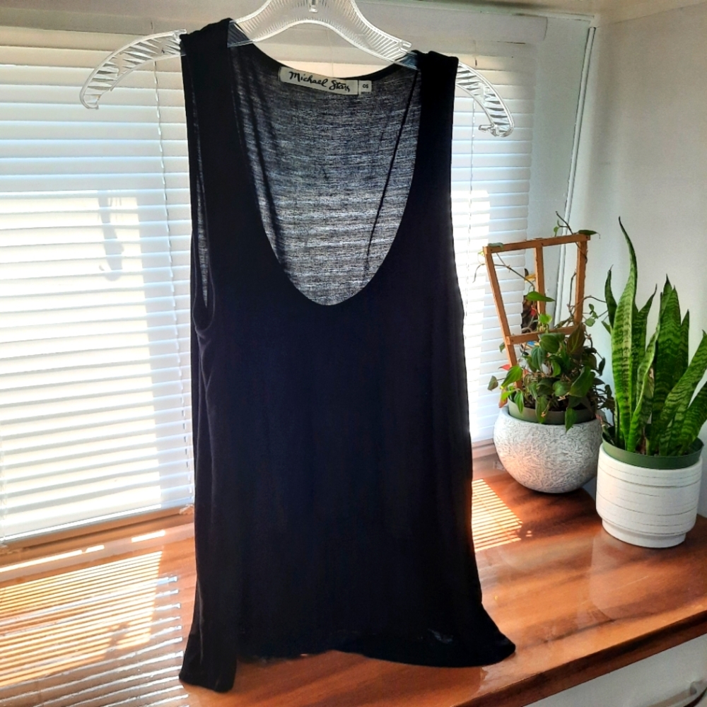 Michael Stars Black Sleeveless Layered Flowy Tank